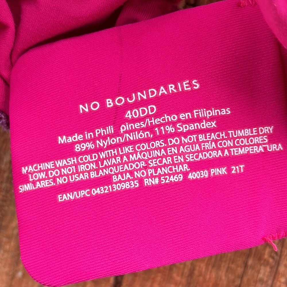 No Boundaries Pink Plaid Women's Bra - Picture 6 of 6